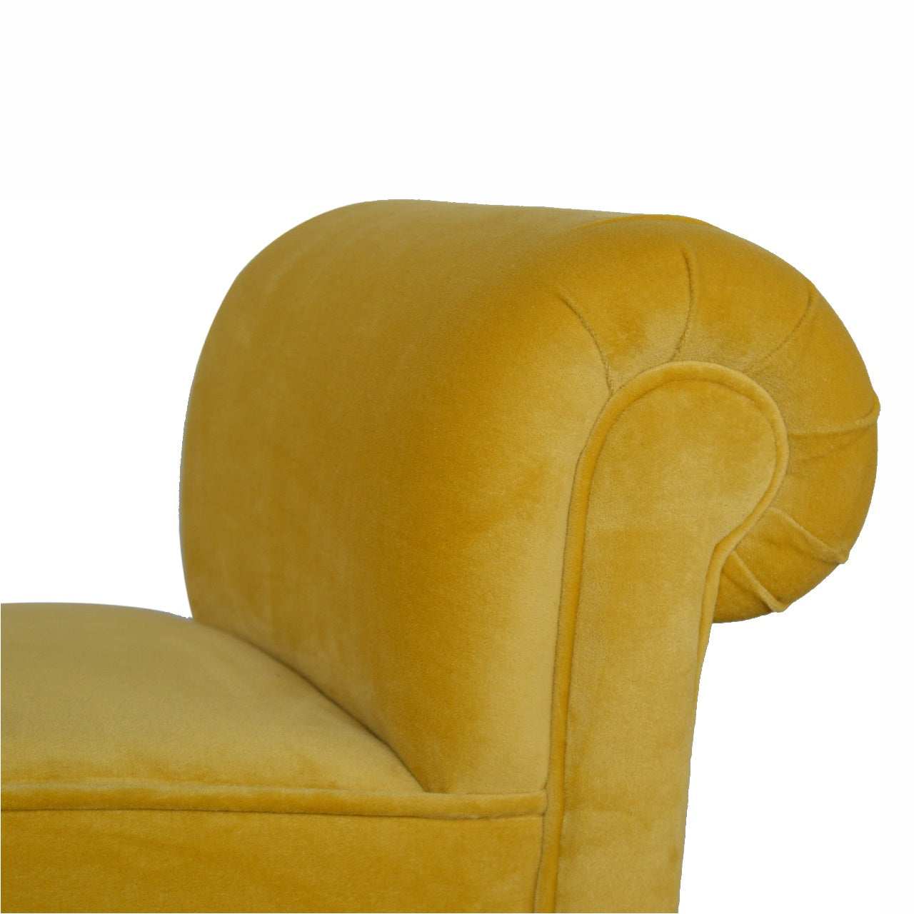 mini mustard velvet bench