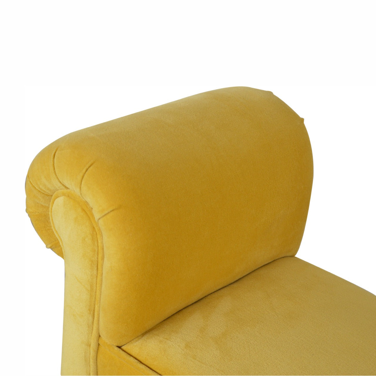 mini mustard velvet bench