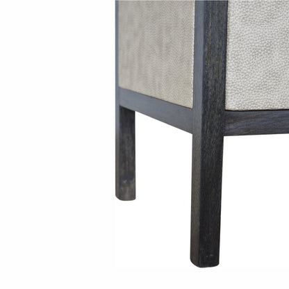 Solid Wood Faux Leather Bedside