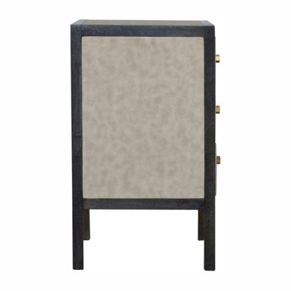 Solid Wood Faux Leather Bedside