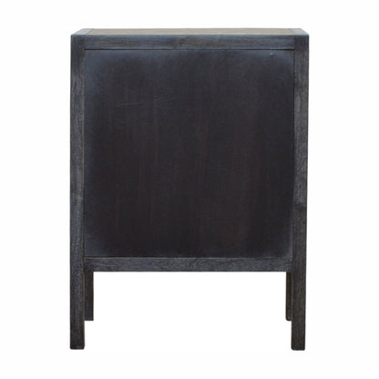 Solid Wood Faux Leather Bedside