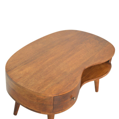 Solid Wood Curved Chestnut Coffee Table