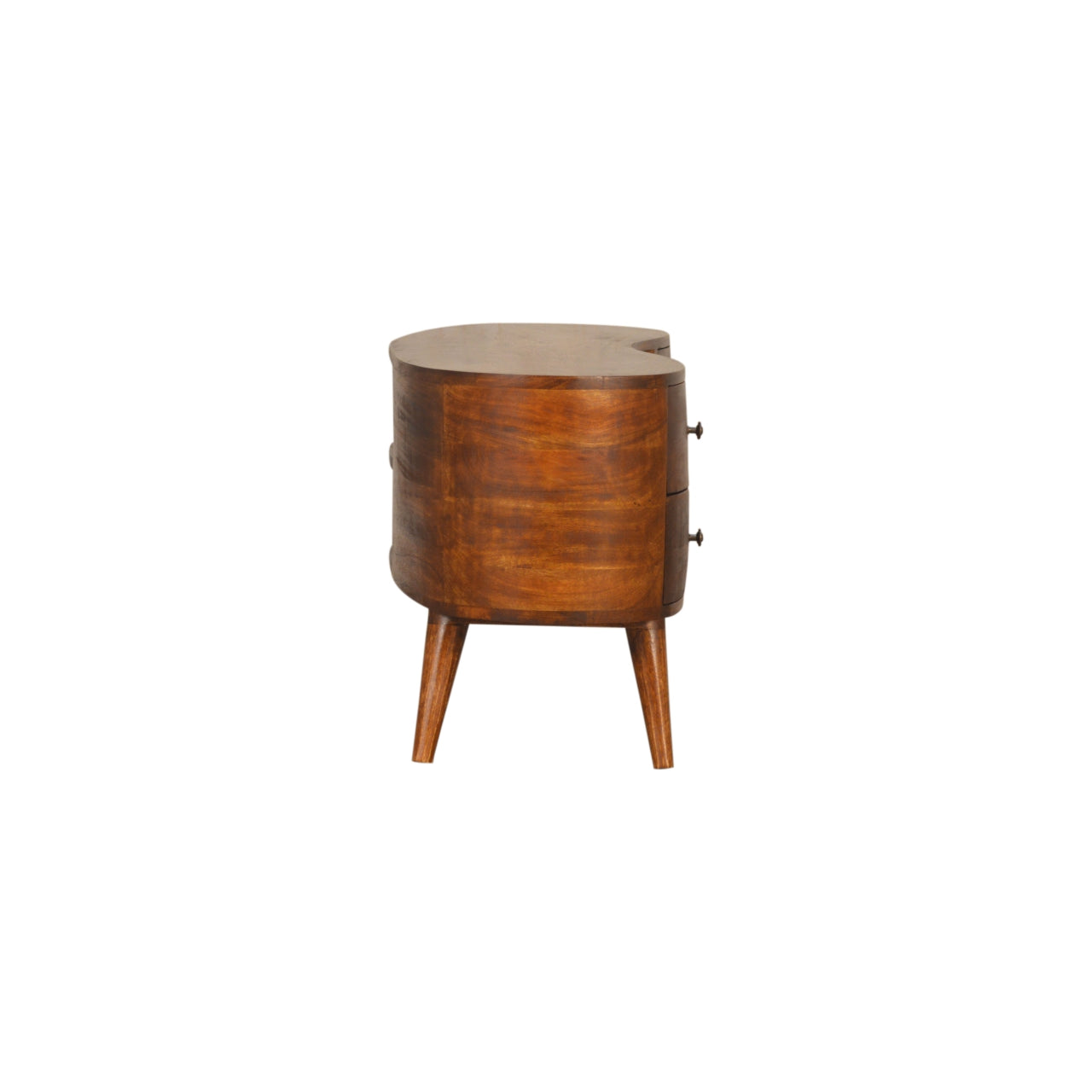 Solid Wood 4 Drawer Chestnut Curved TV Stand