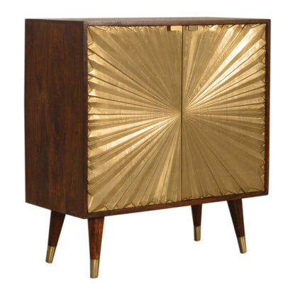 Solid Wood Manila Gold Cabinet