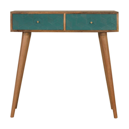 Solid Wood Acadia Teal Console Table