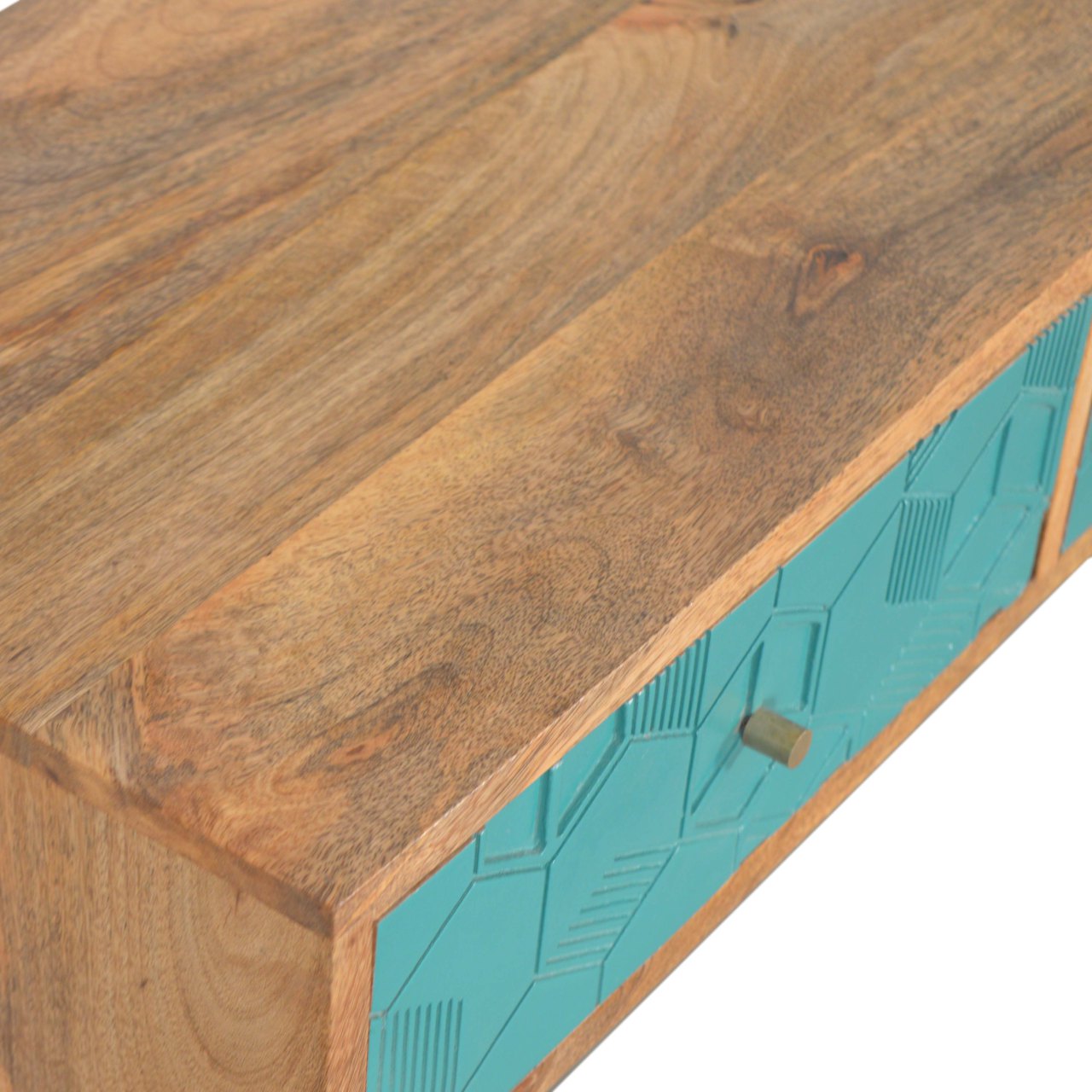 Solid Wood Acadia Teal Console Table