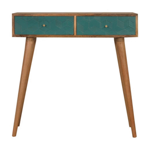 Solid Wood Acadia Teal Console Table
