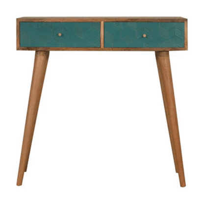 Solid Wood Acadia Teal Console Table
