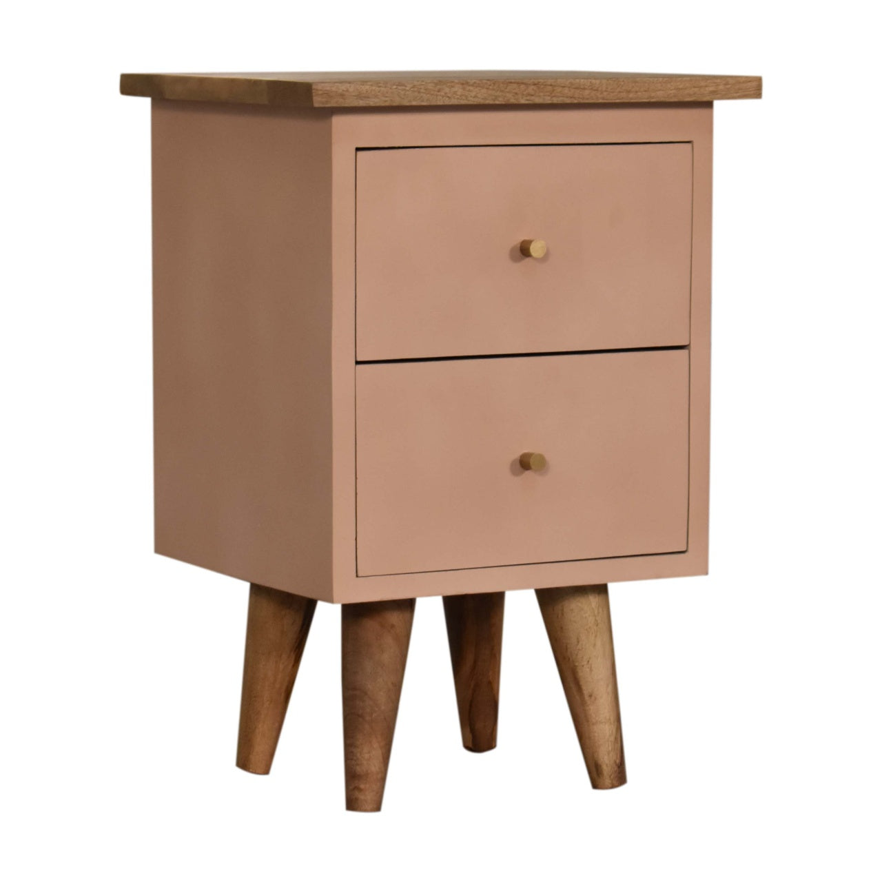 Solid Wood Blush Pink Hand Painted Bedside