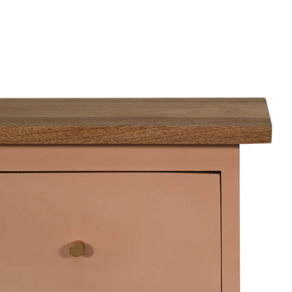 Solid Wood Blush Pink Hand Painted Bedside