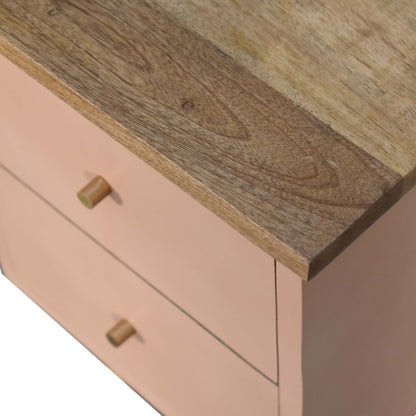 Solid Wood Blush Pink Hand Painted Bedside