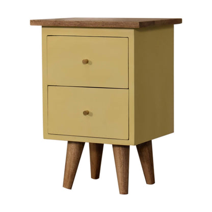 Solid Wood Yellow Hand Painted Bedside