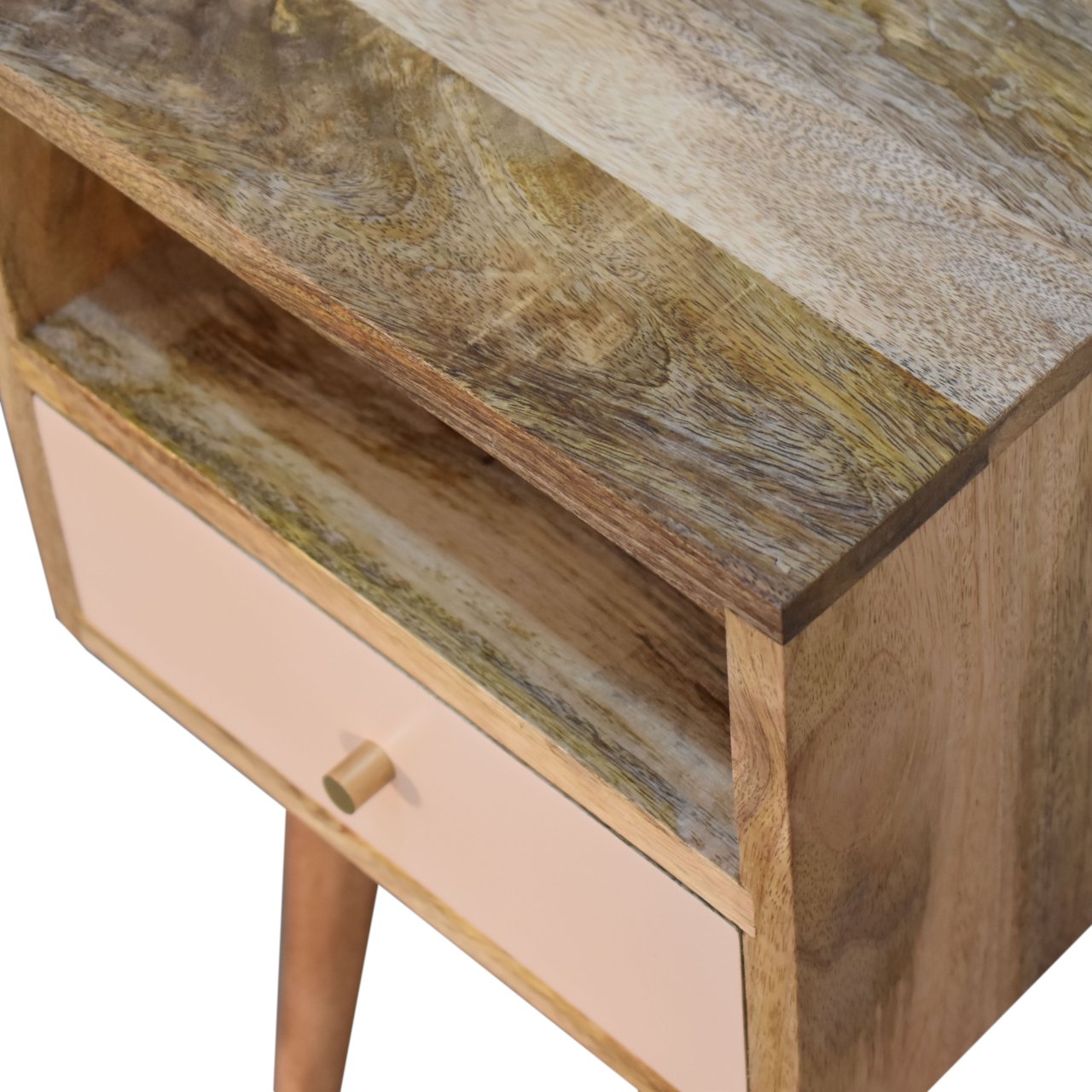 Solid Wood Blush Hand Painted Small Bedside