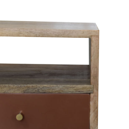 mini brick red hand painted bedside