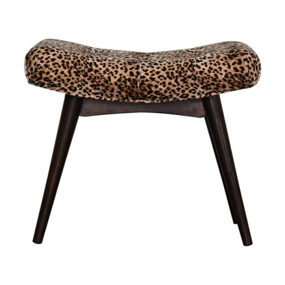 leopard print curved bench