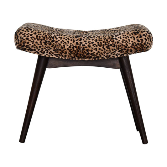 leopard print curved bench