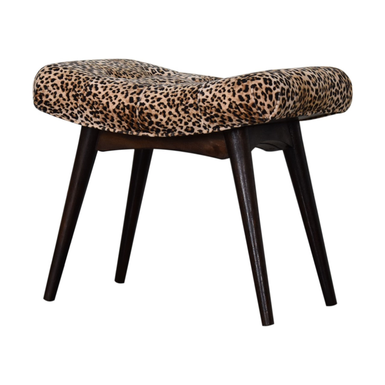 leopard print curved bench