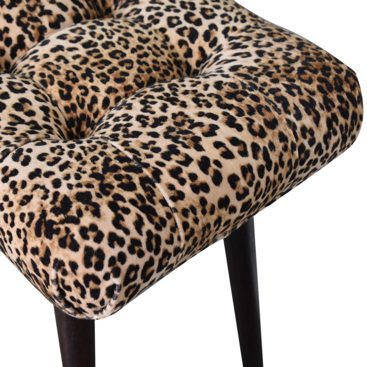 leopard print curved bench