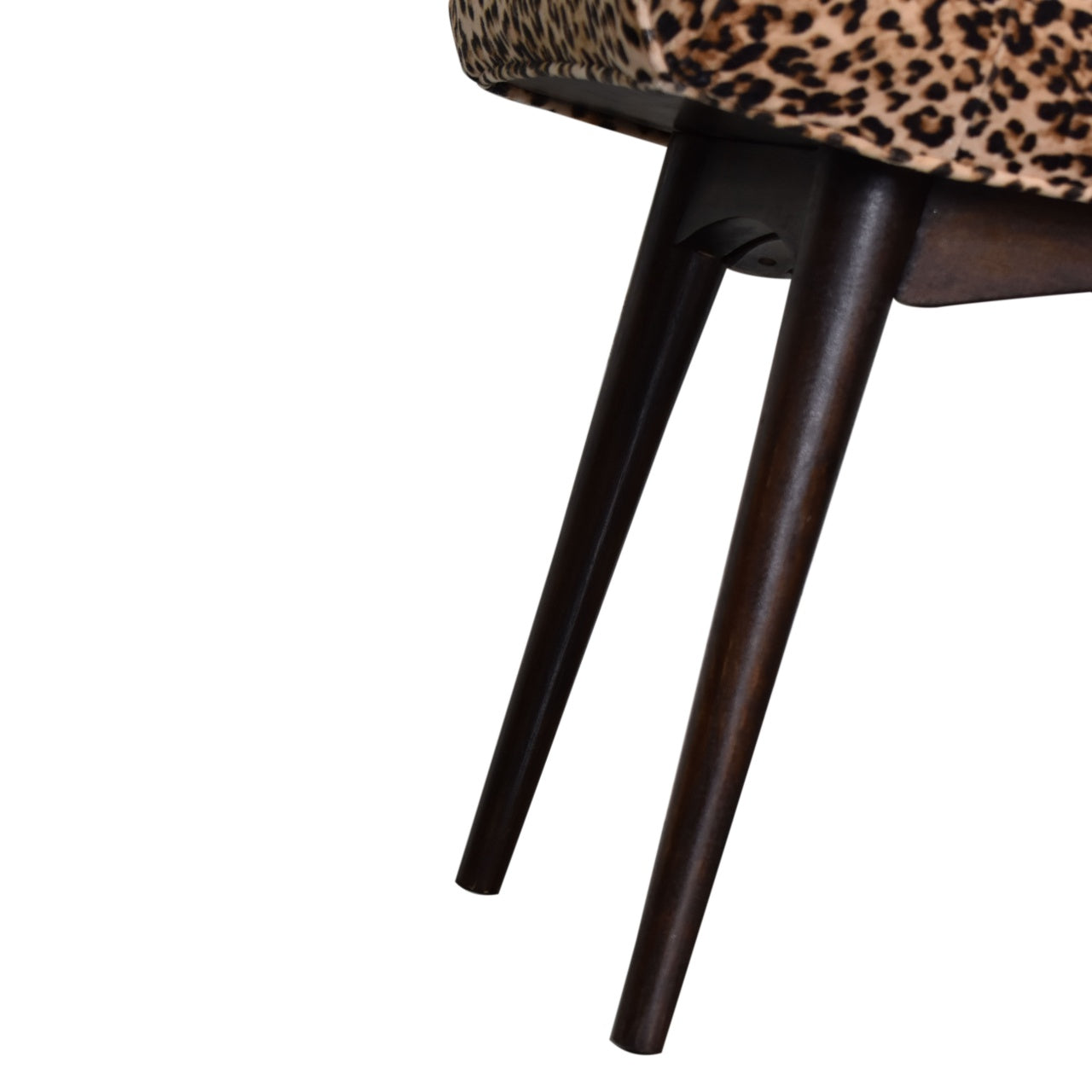 leopard print curved bench