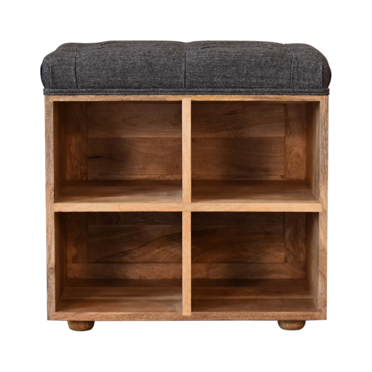 mini black shoe storage footstool