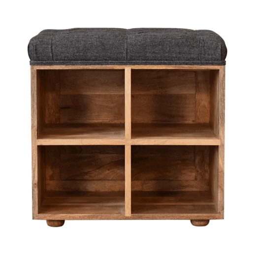mini black shoe storage footstool