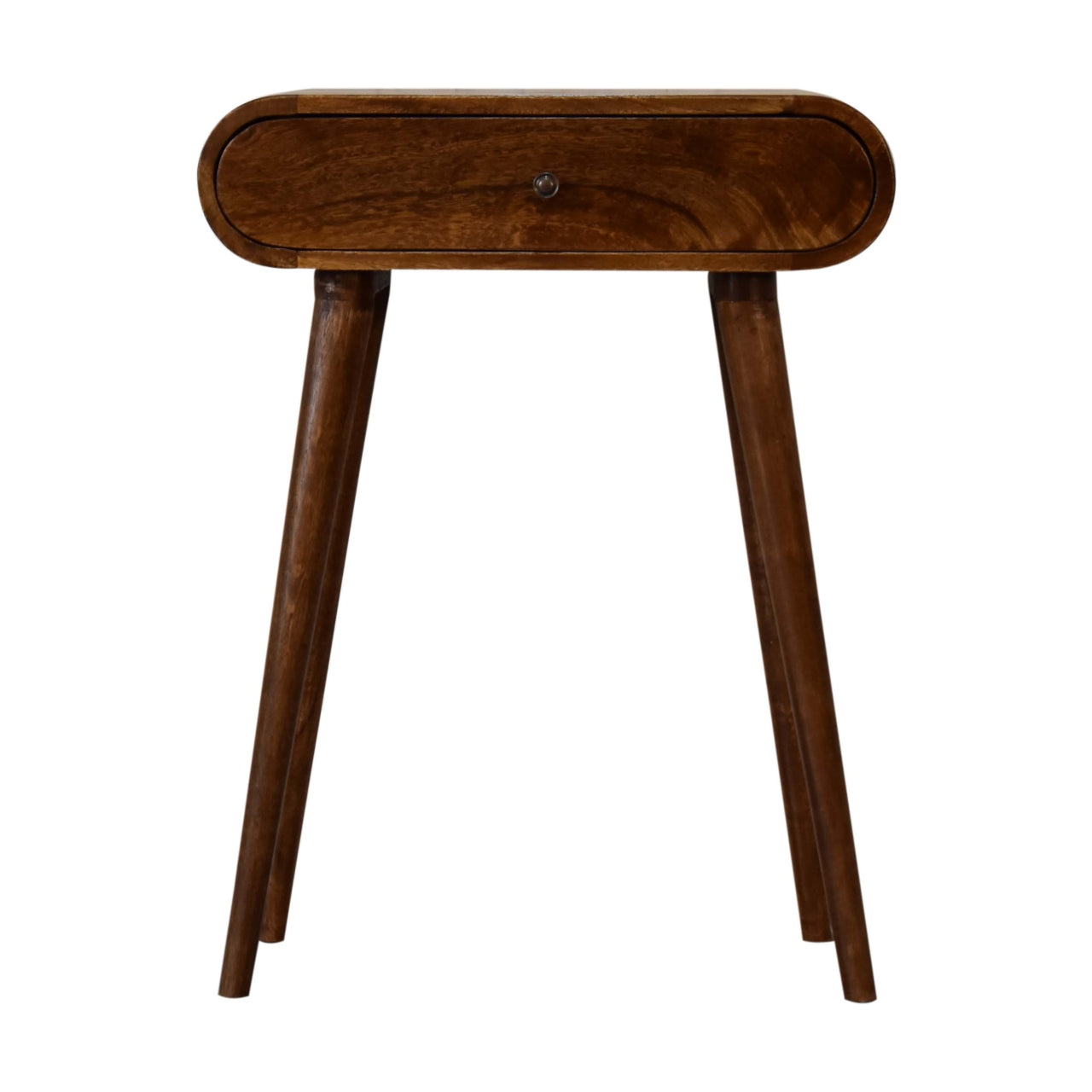 mini curved chestnut console table