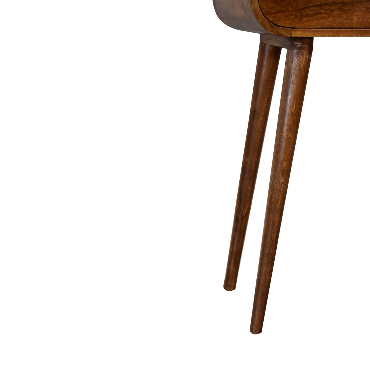 mini curved chestnut console table