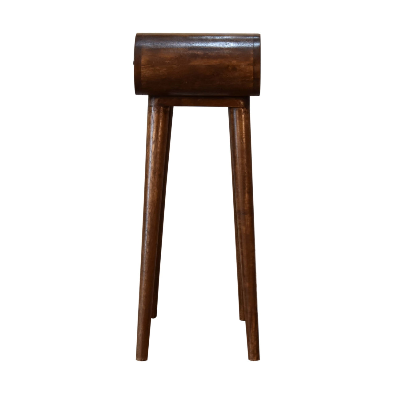 mini curved chestnut console table