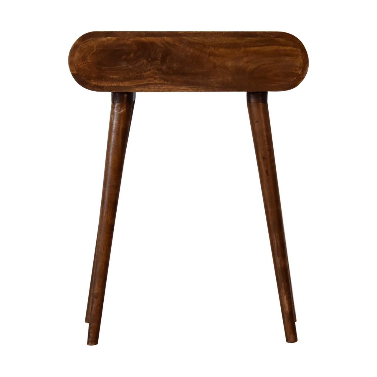 mini curved chestnut console table