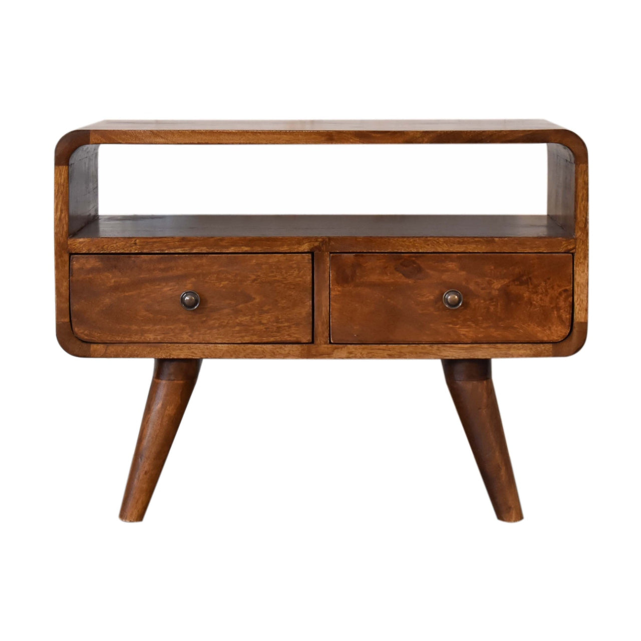 mini chestnut curved media unit