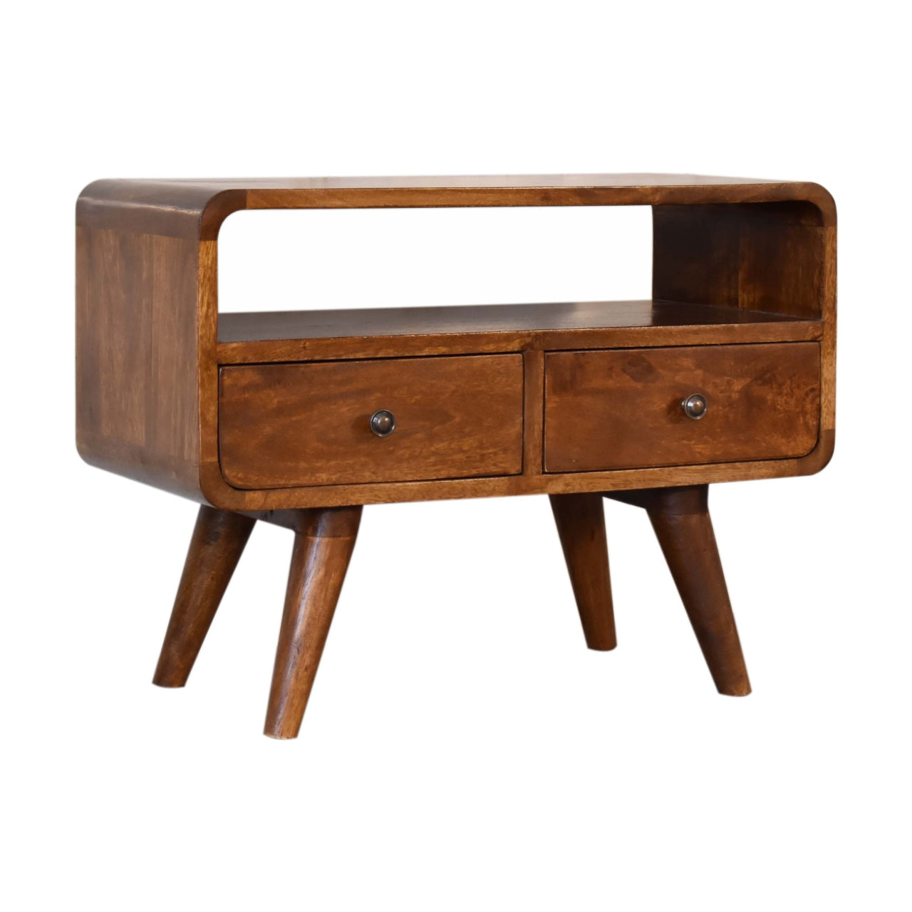 mini chestnut curved media unit