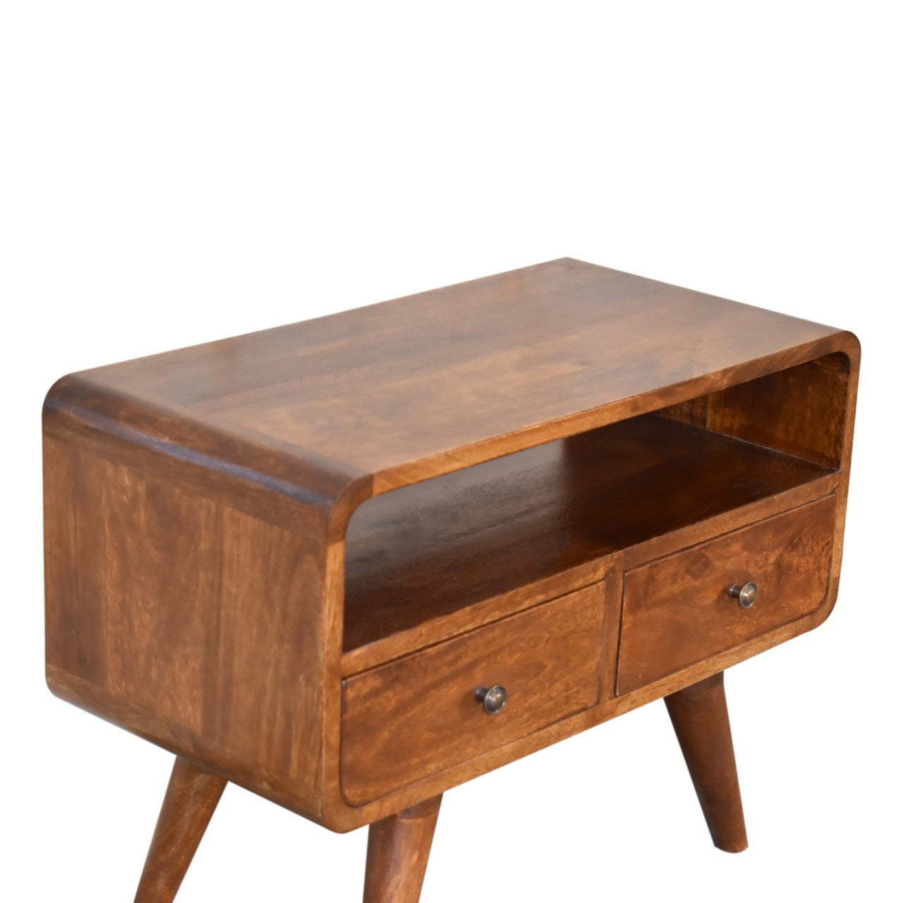 mini chestnut curved media unit