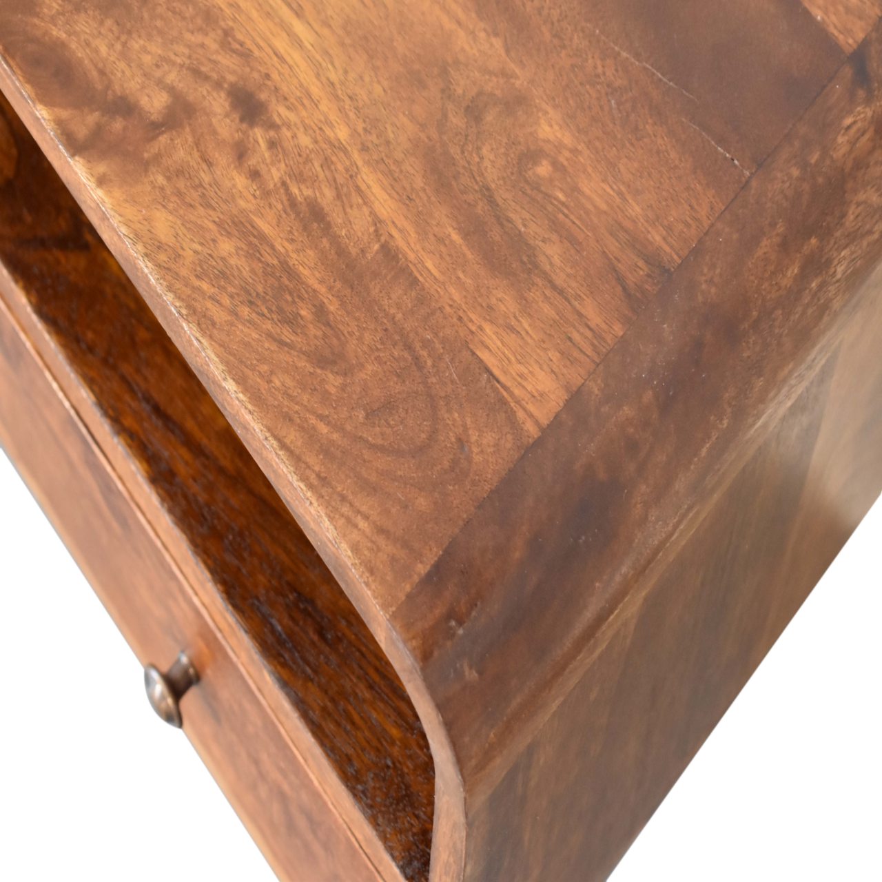 mini chestnut curved media unit