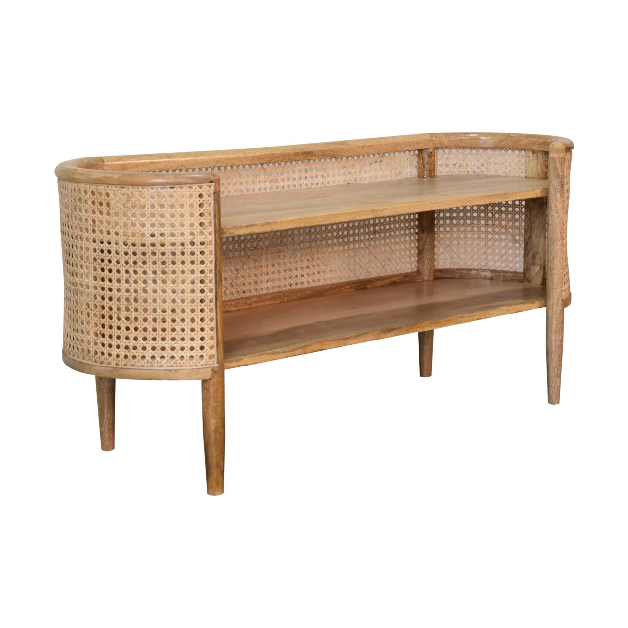 larissa curved shelving unit