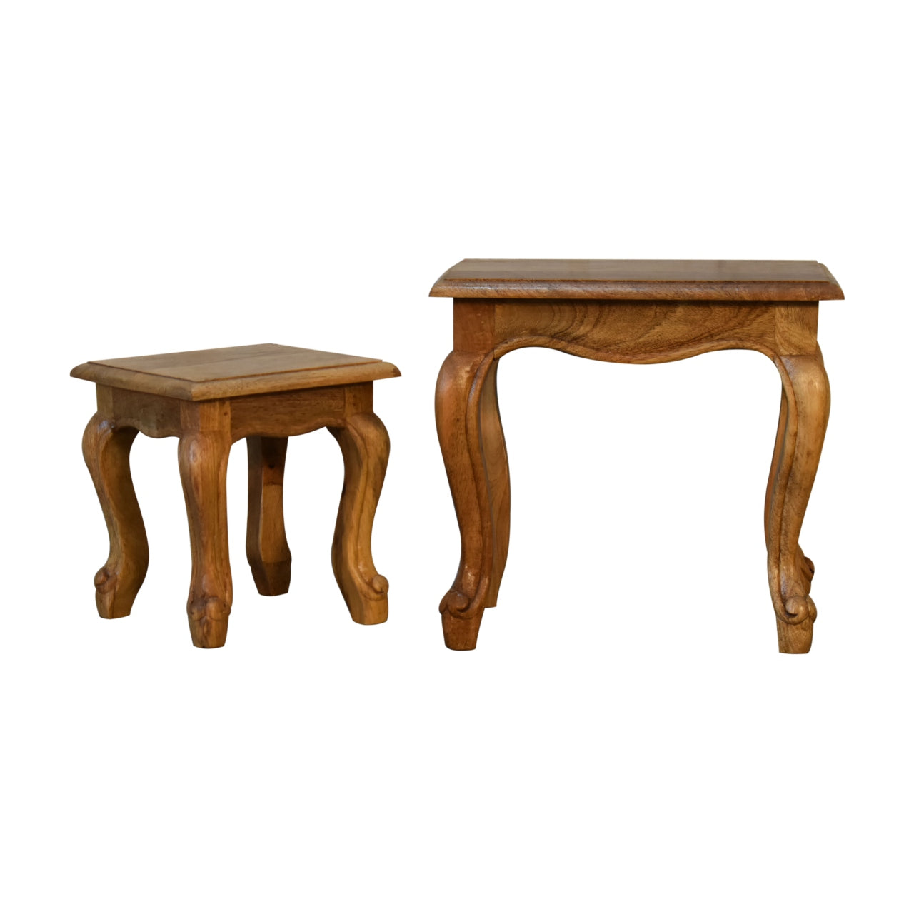 oak ish french style nesting tables