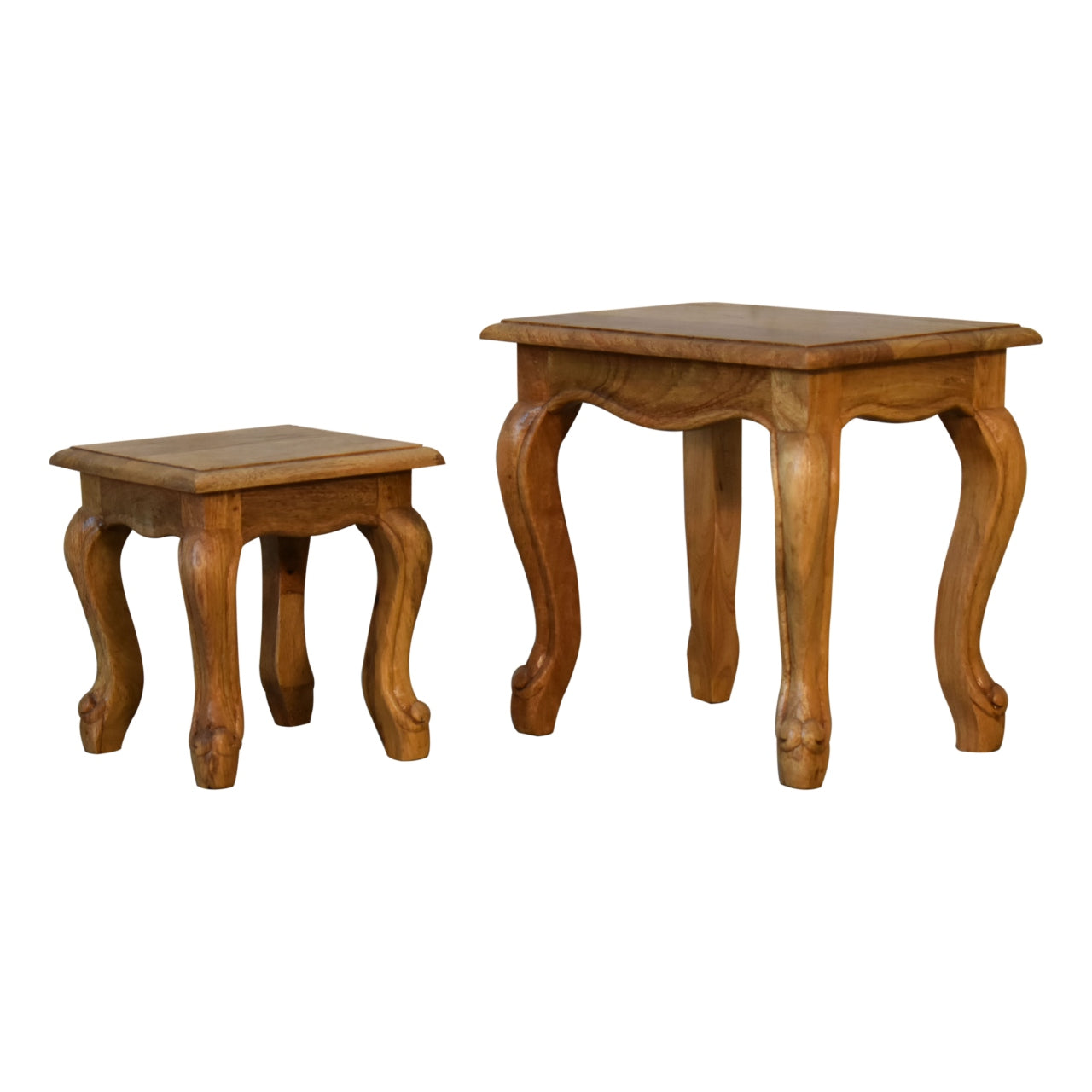 oak ish french style nesting tables