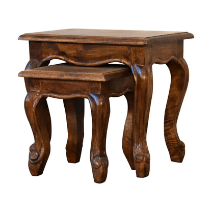 chestnut french style stool set