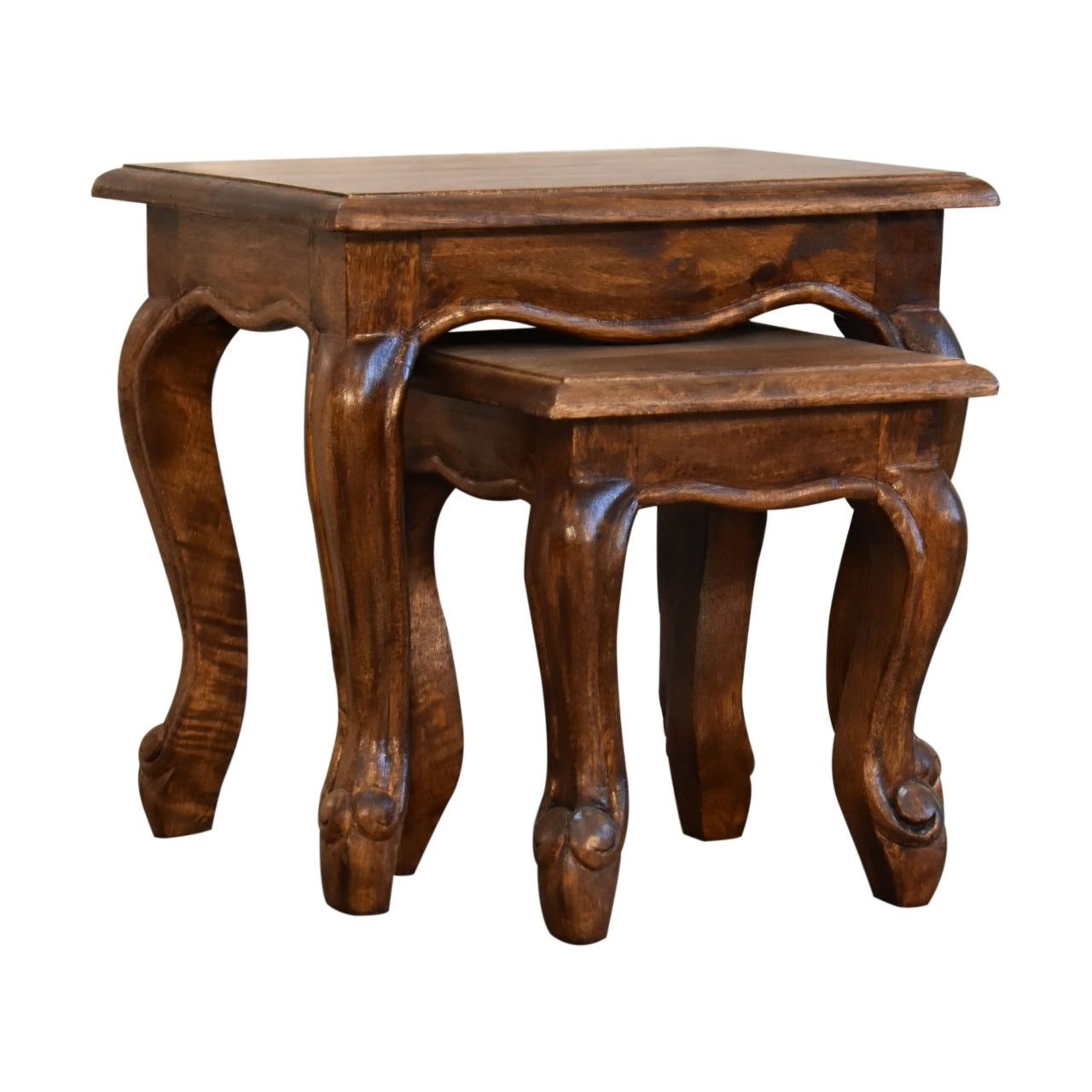 chestnut french style stool set