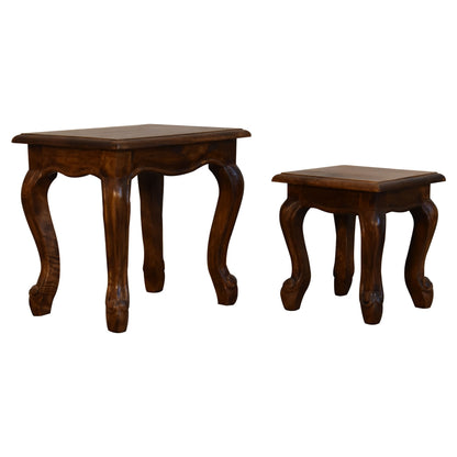chestnut french style stool set