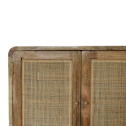 grey washed wall mounted woven cabinet