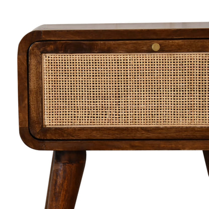 chestnut woven bedside
