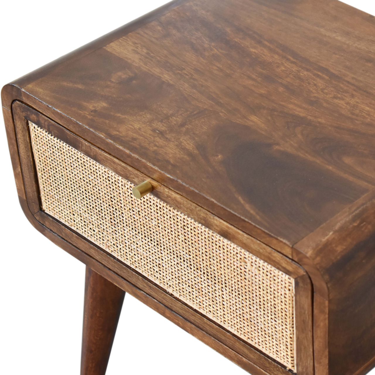 chestnut woven bedside