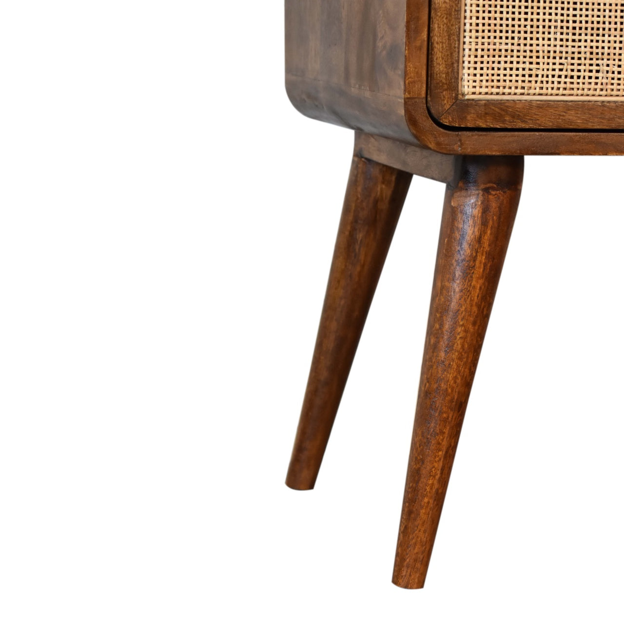 chestnut woven bedside