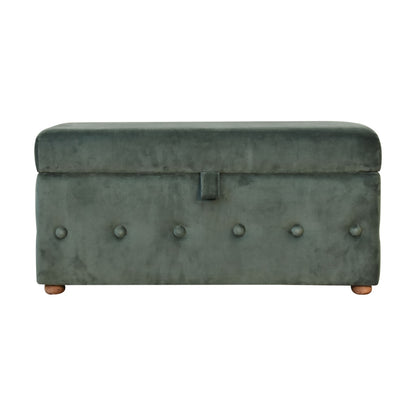 emerald green cotton velvet ottoman