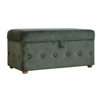 emerald green cotton velvet ottoman