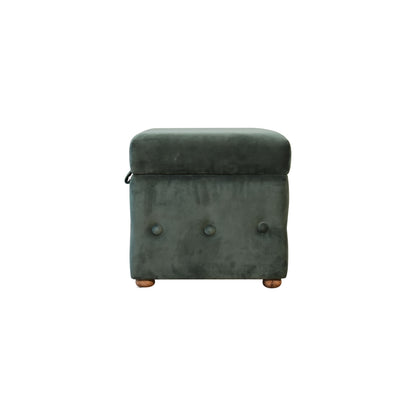 emerald green cotton velvet ottoman