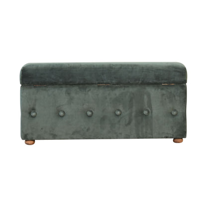 emerald green cotton velvet ottoman