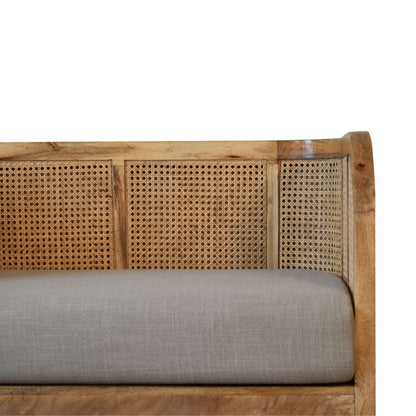 grey tweed rattan sofa