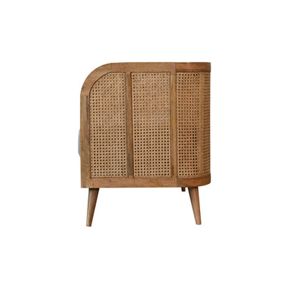 grey tweed rattan sofa