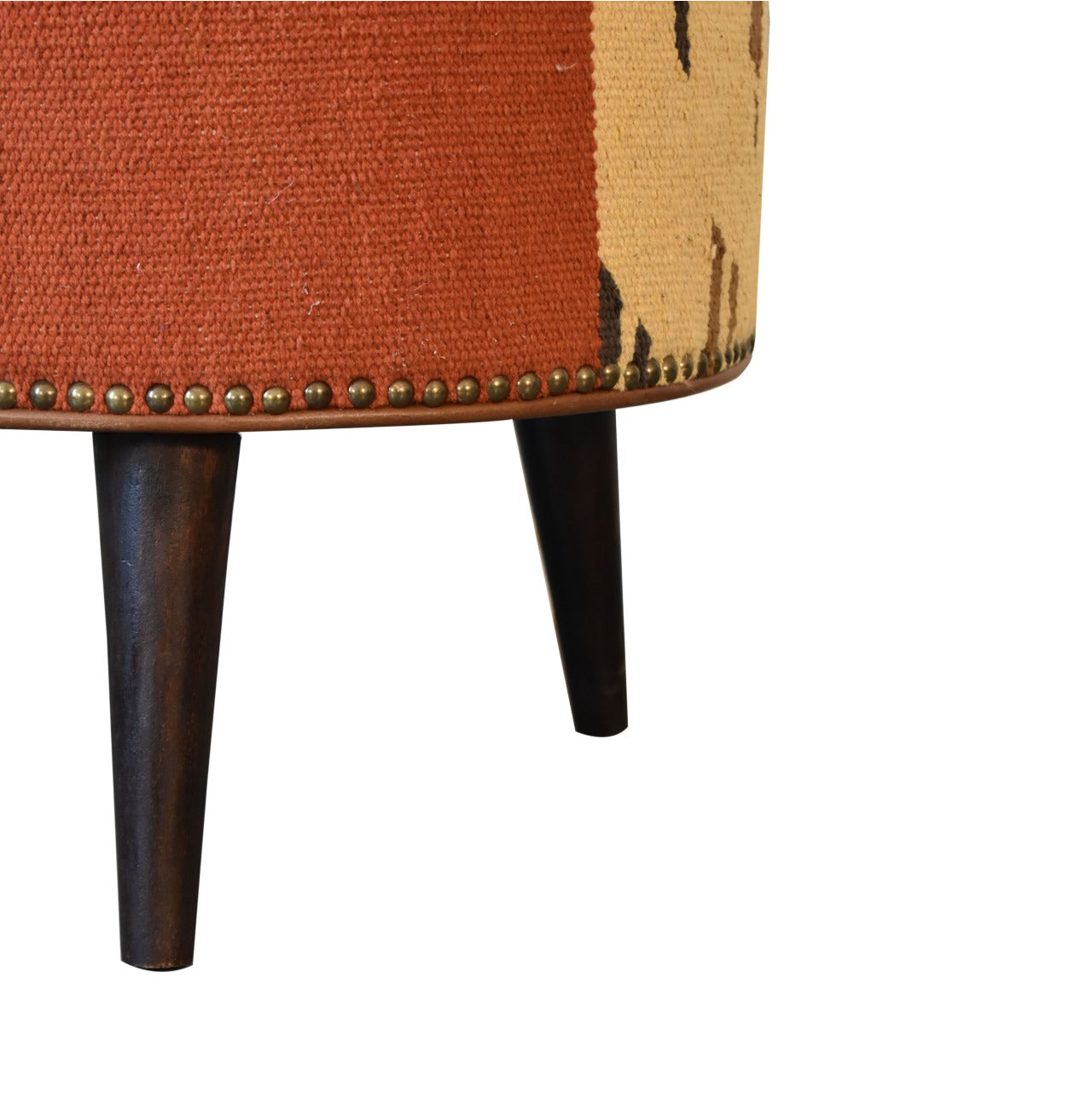 durrie leather mixed footstool